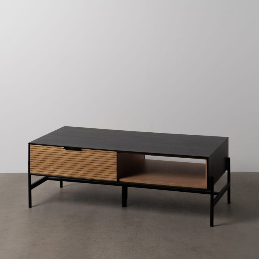 Table Basse Aspect Frêne Façade Lattée Ixia 124cm