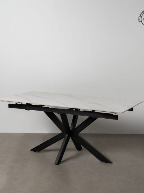 Table à Manger Céramique Blanc-noire Extensible Ixia 170cm