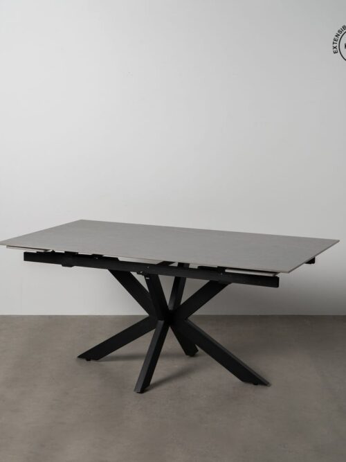Table à Manger Marbre Gris-noir Extensible Ixia 170cm