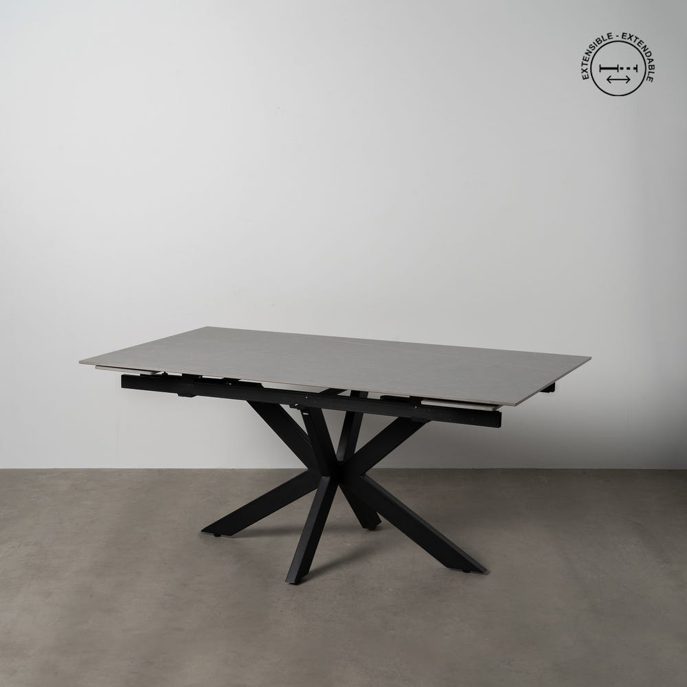 Table à Manger Marbre Gris-noir Extensible Ixia 170cm