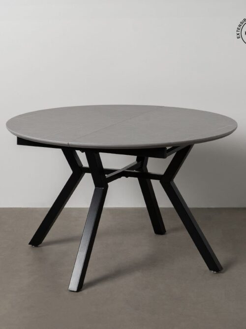 Table à Manger Marbre Gris-noir Extensible Ixia 120cm