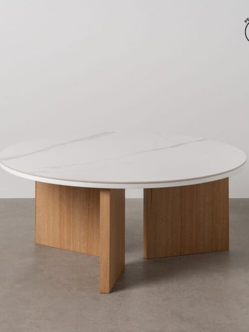 Table Basse Marbre Blanc-naturel Ixia 80cm