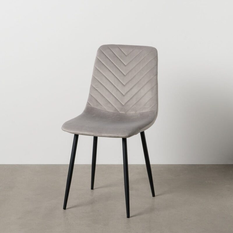 Chaise Gris Clair Velours Ixia