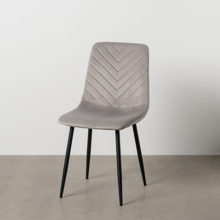 Chaise Gris Clair Velours Ixia