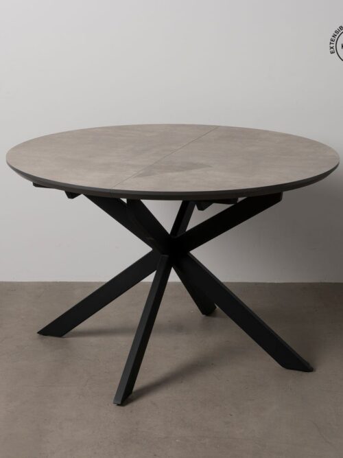 Table à Manger Gris-noir Extensible Ixia 120cm