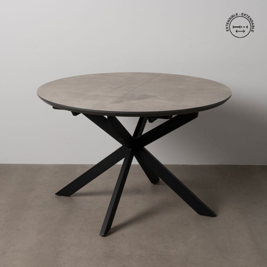 Table à Manger Gris-noir Extensible Ixia 120cm