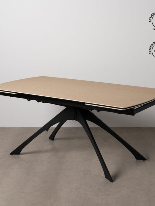 Table à Manger Céramique Naturel-noir Extensible Ixia 180cm