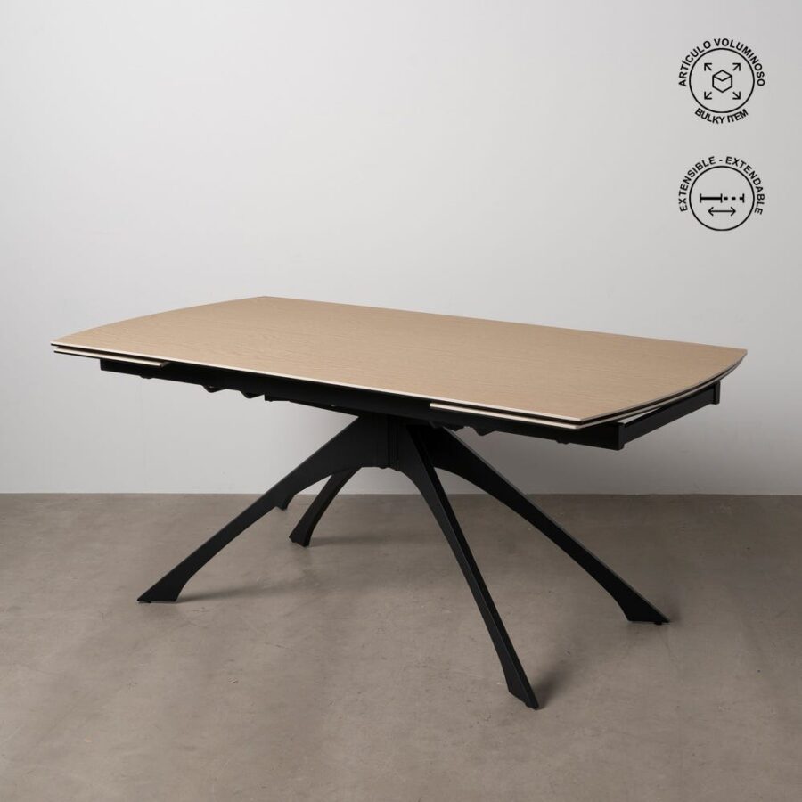 Table à Manger Céramique Naturel-noir Extensible Ixia 180cm