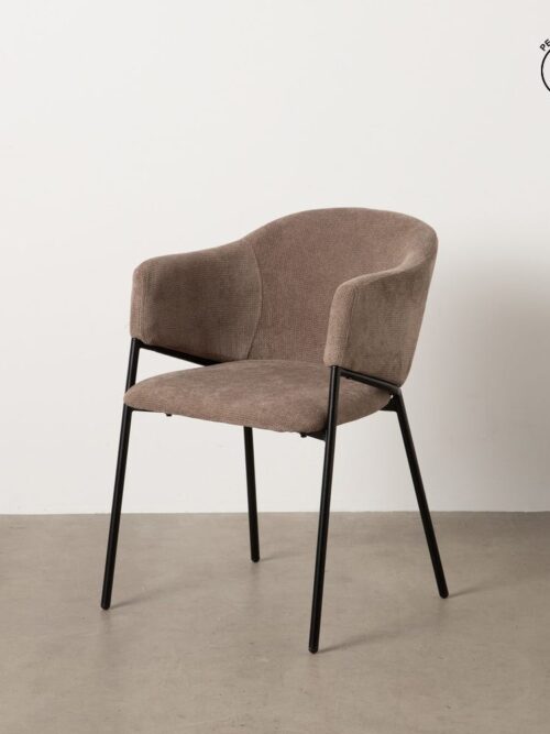 Chaise Taupe Tissu-Métal Ixia 54 cm