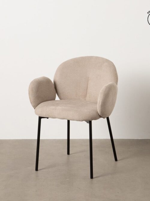 Chaise Beige Tissu-Métal Ixia 66 cm
