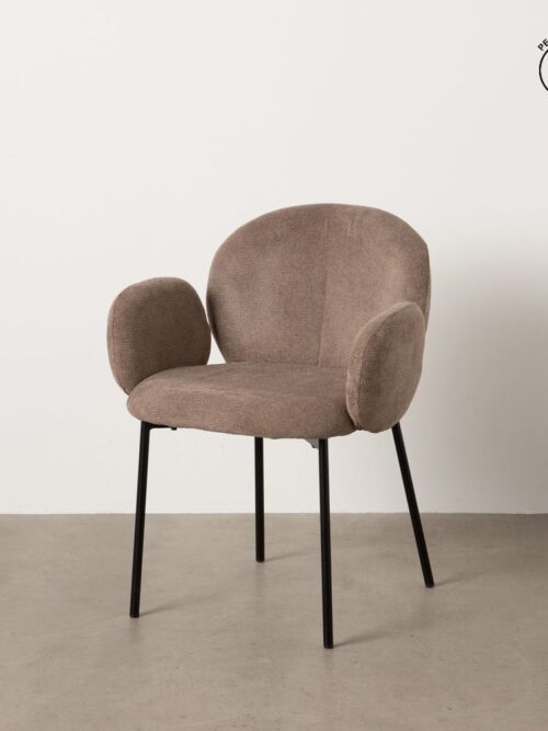 Chaise Taupe Tissu-Métal Ixia 66 cm