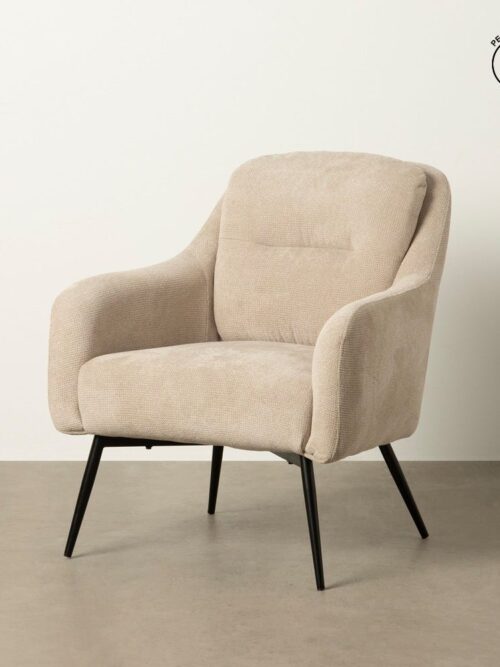 Fauteuil Beige Tissu-Métal Ixia 69 cm