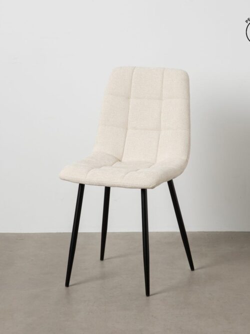 Chaise Blanc Tissu-Métal Ixia 44 cm