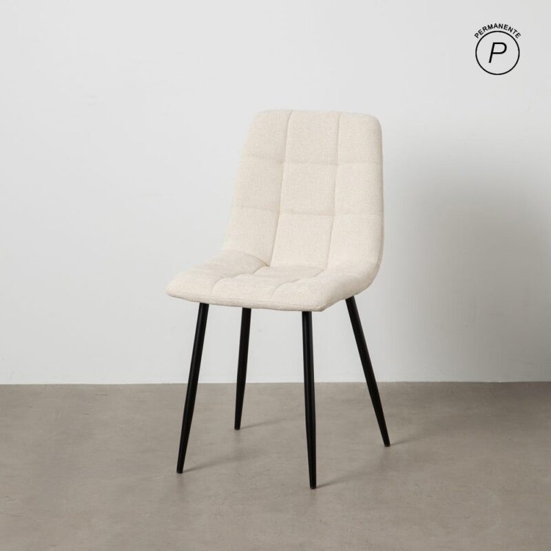 Chaise Blanc Tissu-Métal Ixia 44 cm