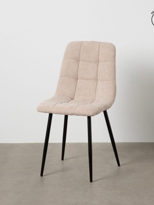 Chaise Beige Tissu-Métal Ixia 44 cm