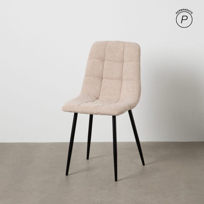 Chaise Beige Tissu-Métal Ixia 44 cm