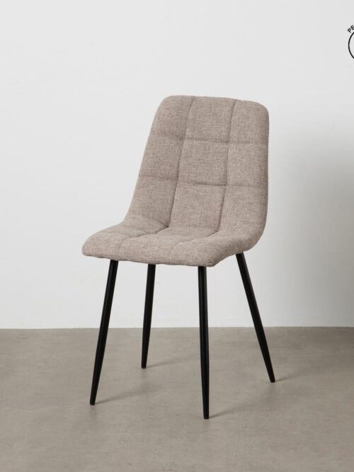 Chaise Taupe Tissu-Métal Ixia 44 cm