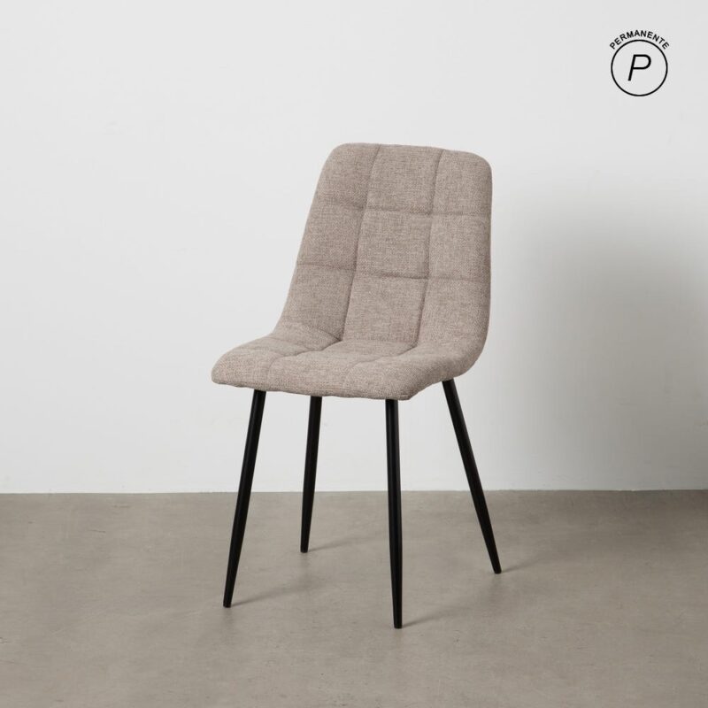 Chaise Taupe Tissu-Métal Ixia 44 cm
