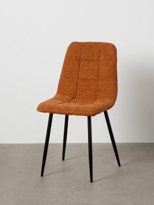 Chaise Marron Tissu-Métal Ixia 44 cm