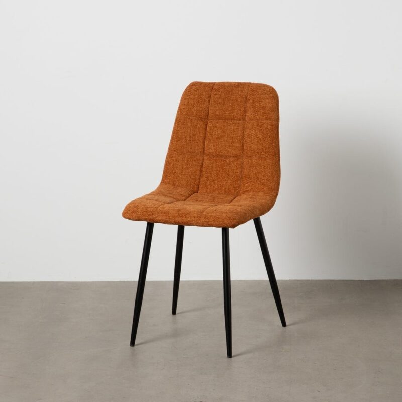 Chaise Marron Tissu-Métal Ixia 44 cm