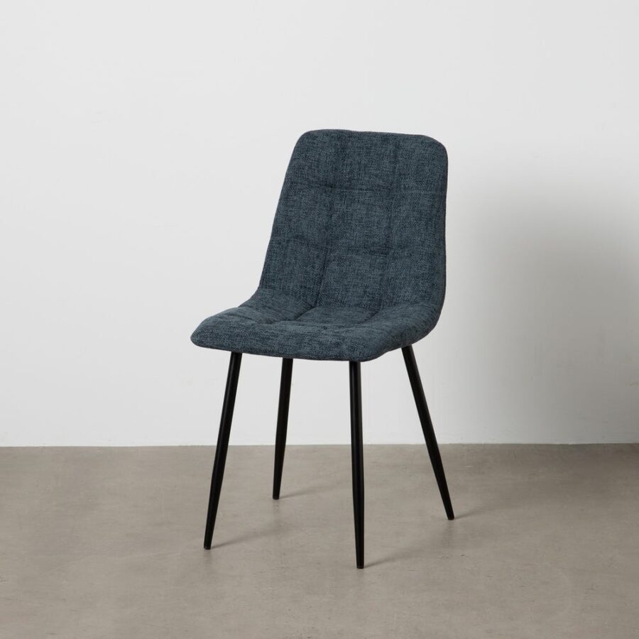 Chaise Bleu Tissu-Métal Ixia 44 cm