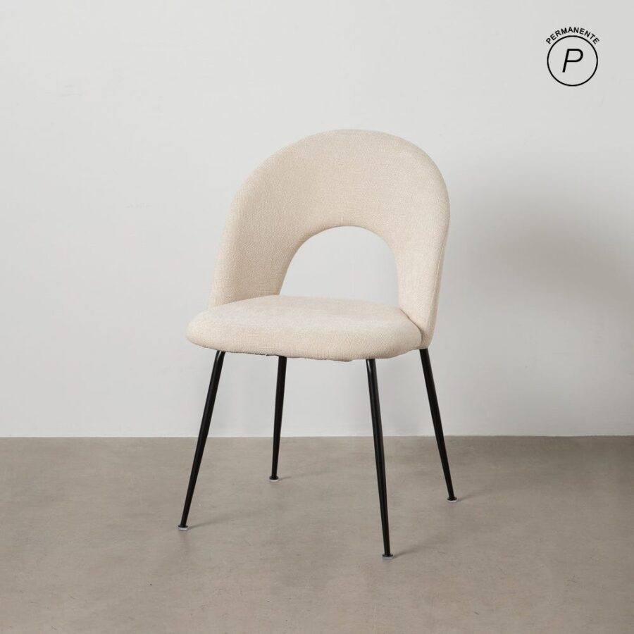 Chaise Blanc Tissu-Métal Ixia 49 cm