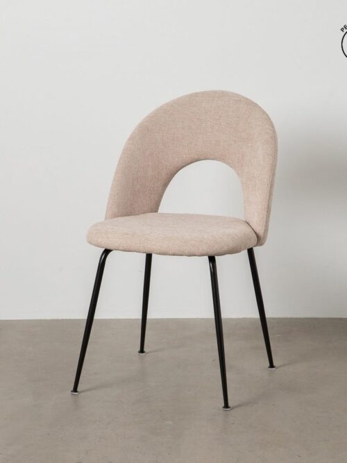 Chaise Beige Tissu-Métal Ixia 49 cm