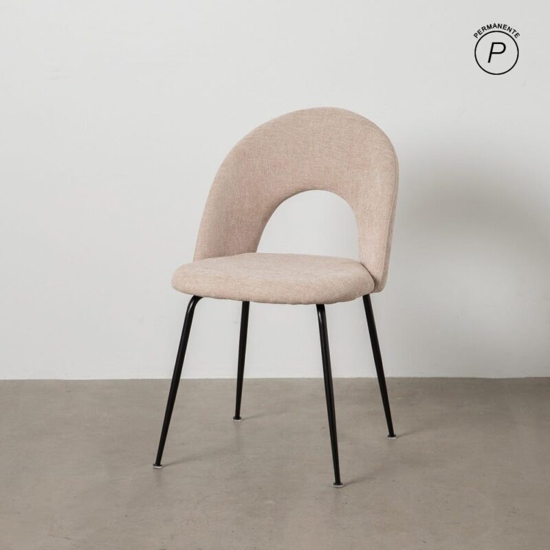 Chaise Beige Tissu-Métal Ixia 49 cm