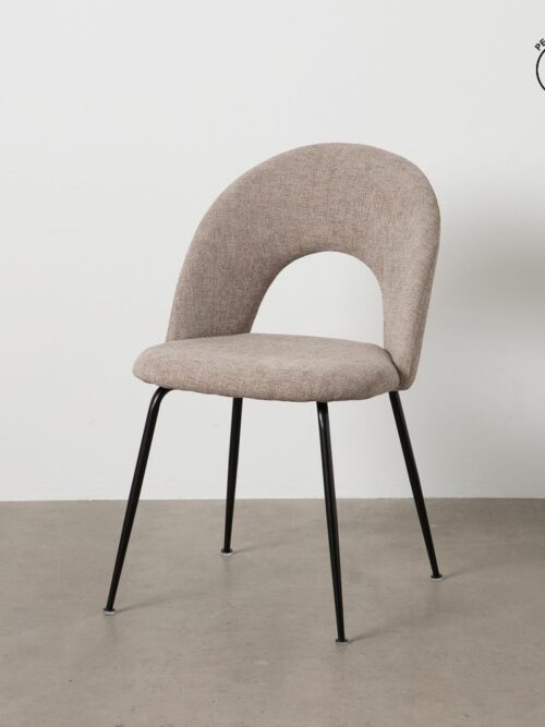 Chaise Taupe Tissu-Métal Ixia 49 cm