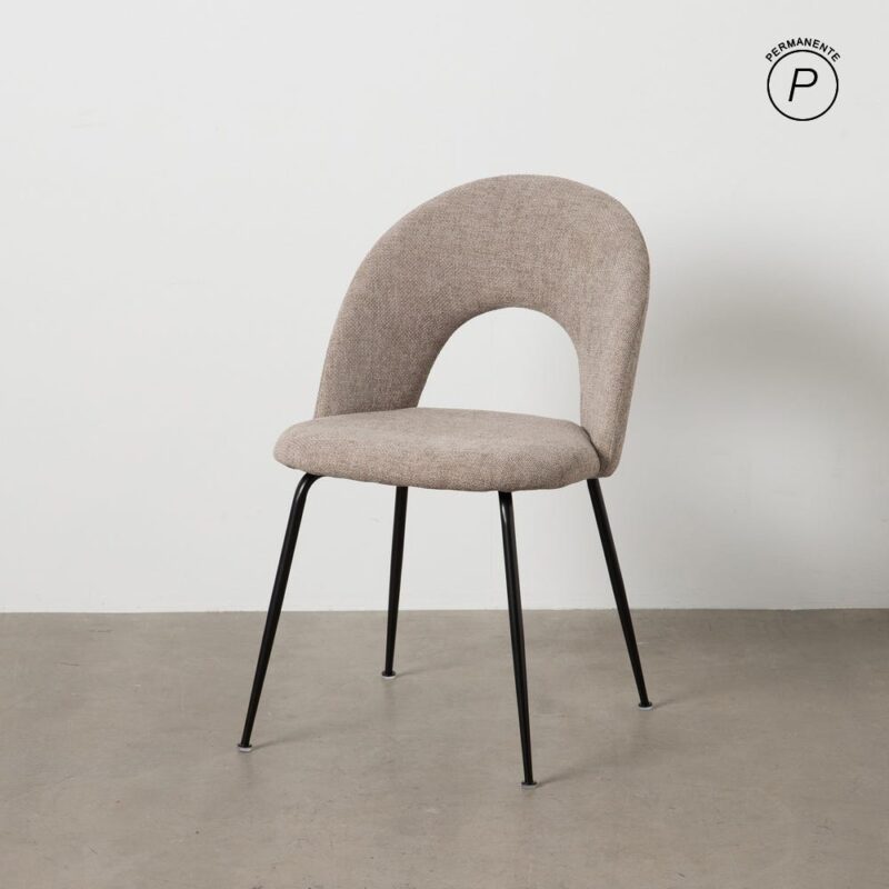 Chaise Taupe Tissu-Métal Ixia 49 cm