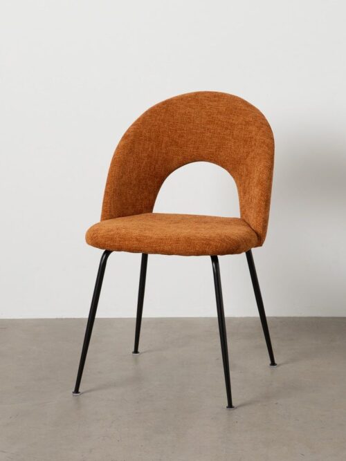 Chaise Marron Tissu-Métal Ixia 49 cm
