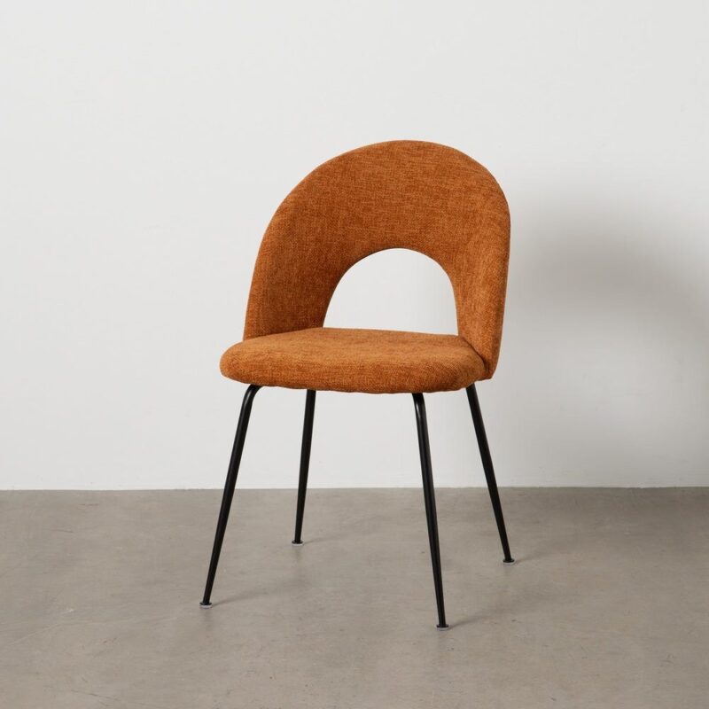 Chaise Marron Tissu-Métal Ixia 49 cm