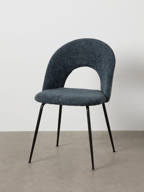 Chaise Bleu Tissu-Métal Ixia 49 cm