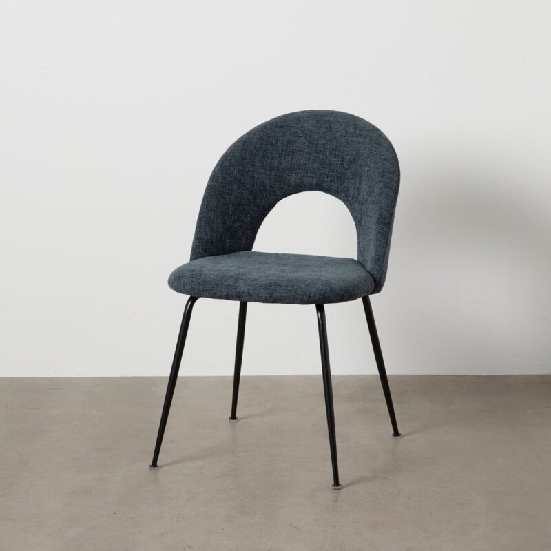 Chaise Bleu Tissu-Métal Ixia 49 cm