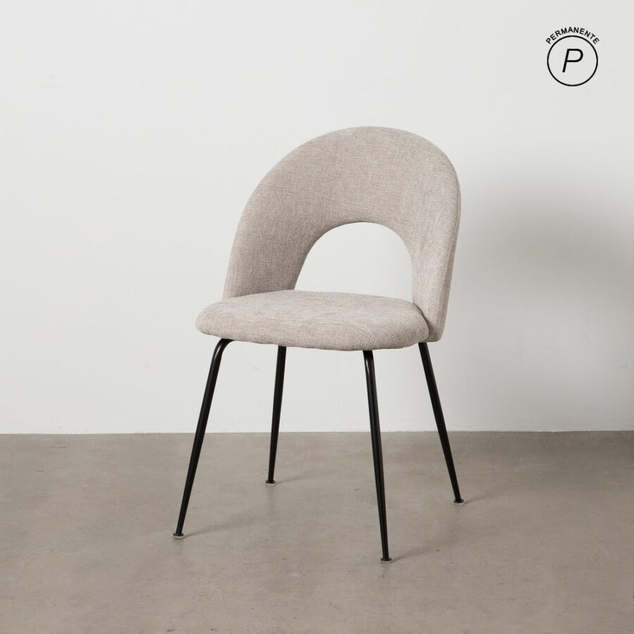 Chaise Gris Tissu-Métal Ixia 49 cm