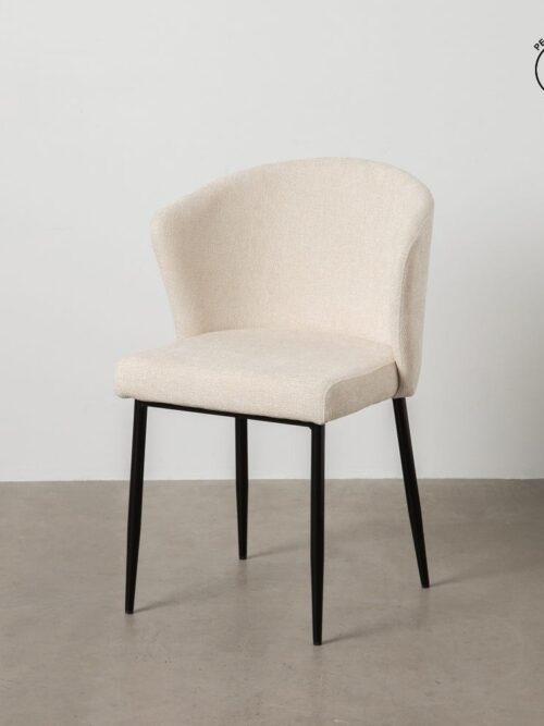 Chaise Blanc Tissu-Métal Ixia 52 cm