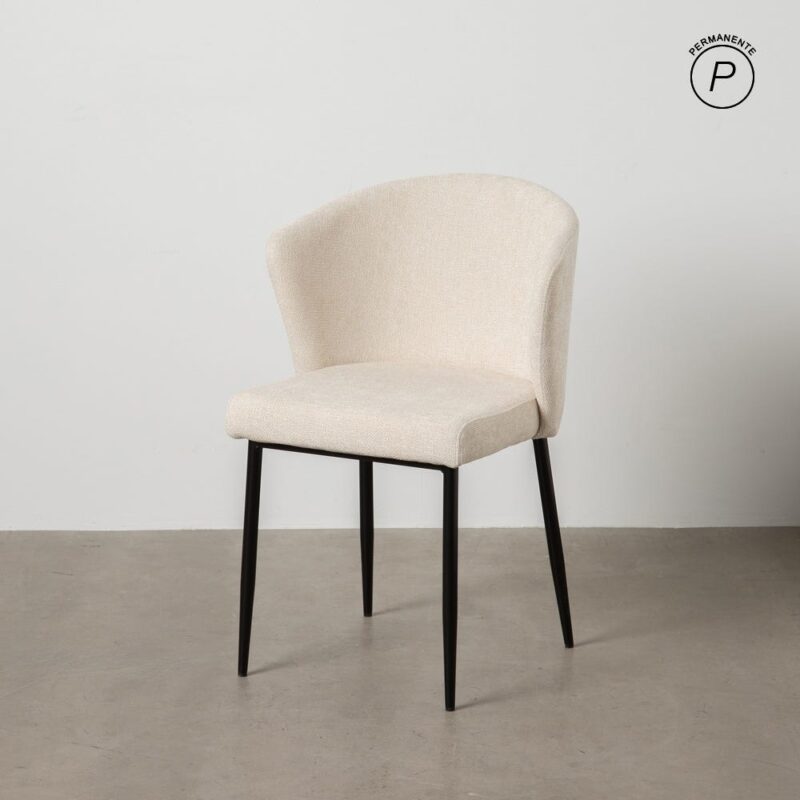 Chaise Blanc Tissu-Métal Ixia 52 cm