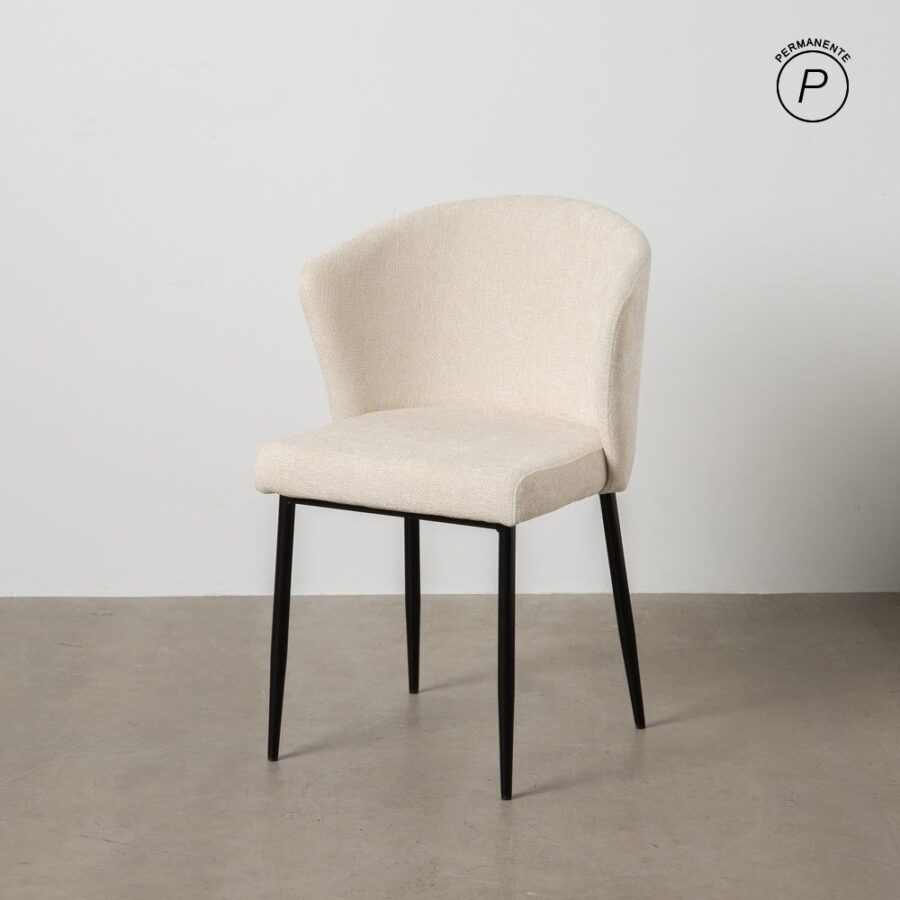 Chaise Blanc Tissu-Métal Ixia 52 cm