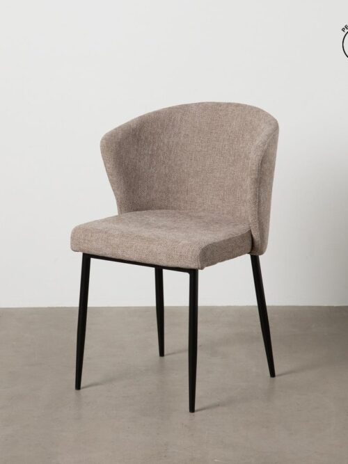 Chaise Taupe Tissu-Métal Ixia 52 cm