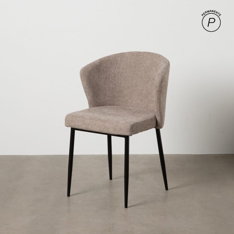 Chaise Taupe Tissu-Métal Ixia 52 cm