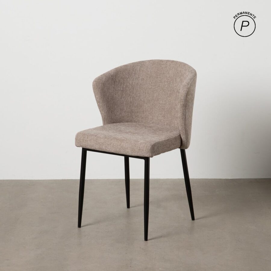 Chaise Taupe Tissu-Métal Ixia 52 cm