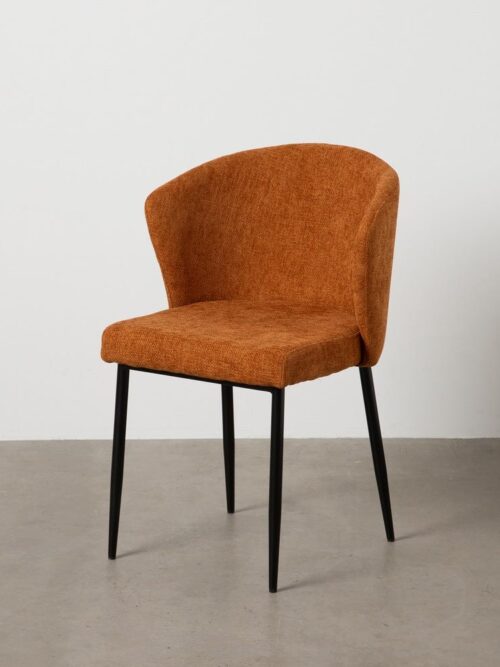 Chaise Marron Tissu-Métal Ixia 52 cm