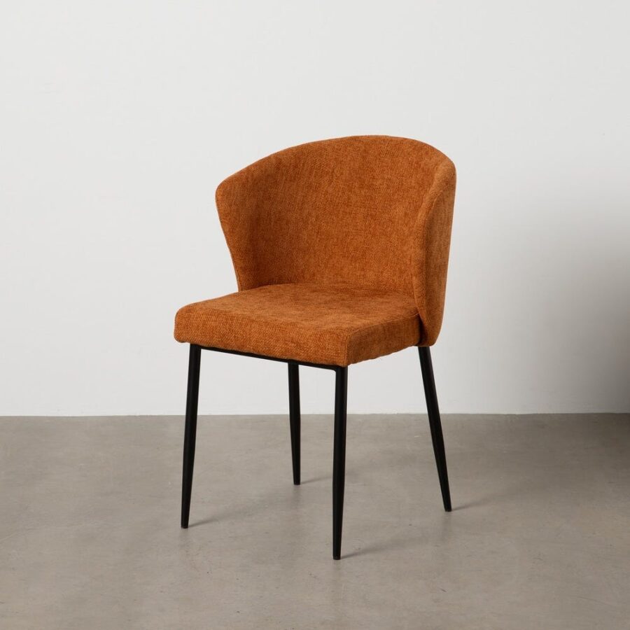 Chaise Marron Tissu-Métal Ixia 52 cm
