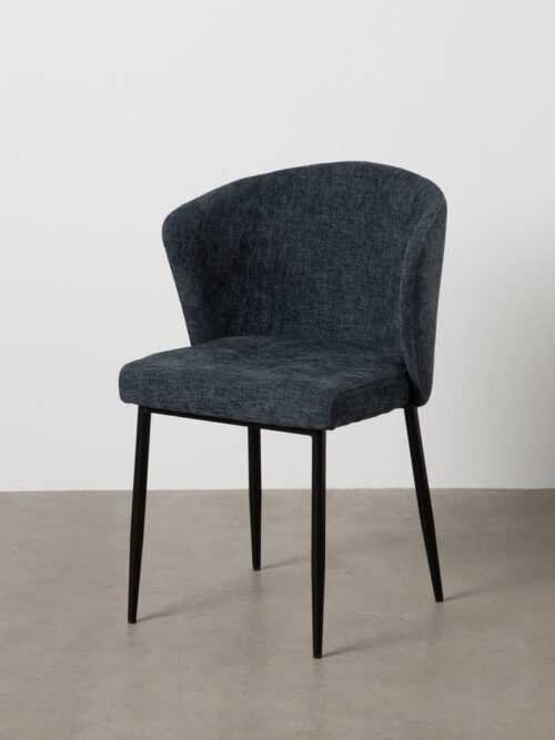 Chaise Bleu Tissu-Métal Ixia 52 cm