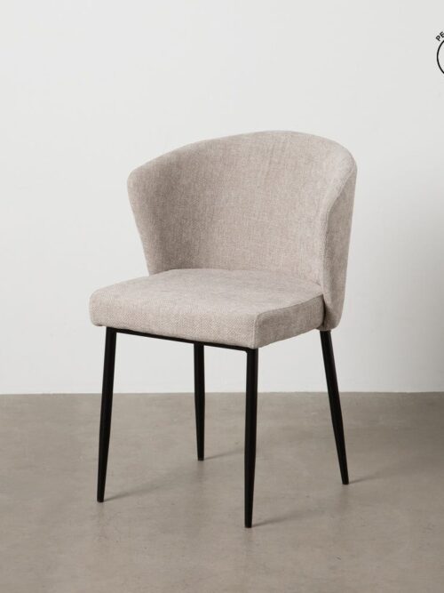 Chaise Gris Tissu-Métal Ixia 52 cm