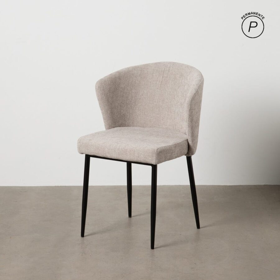 Chaise Gris Tissu-Métal Ixia 52 cm