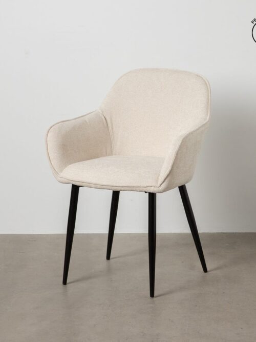 Chaise Blanc Tissu-Métal Ixia 61 cm