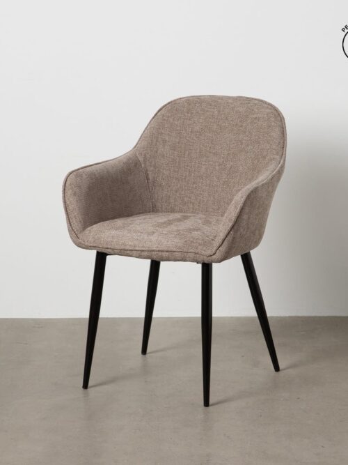 Chaise Taupe Tissu-Métal Ixia 61 cm