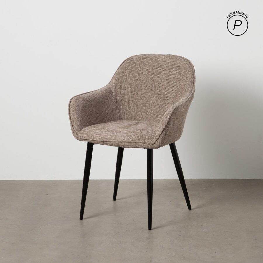 Chaise Taupe Tissu-Métal Ixia 61 cm