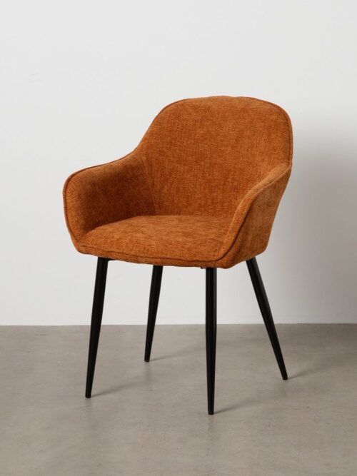 Chaise Marron Tissu-Métal Ixia 61 cm